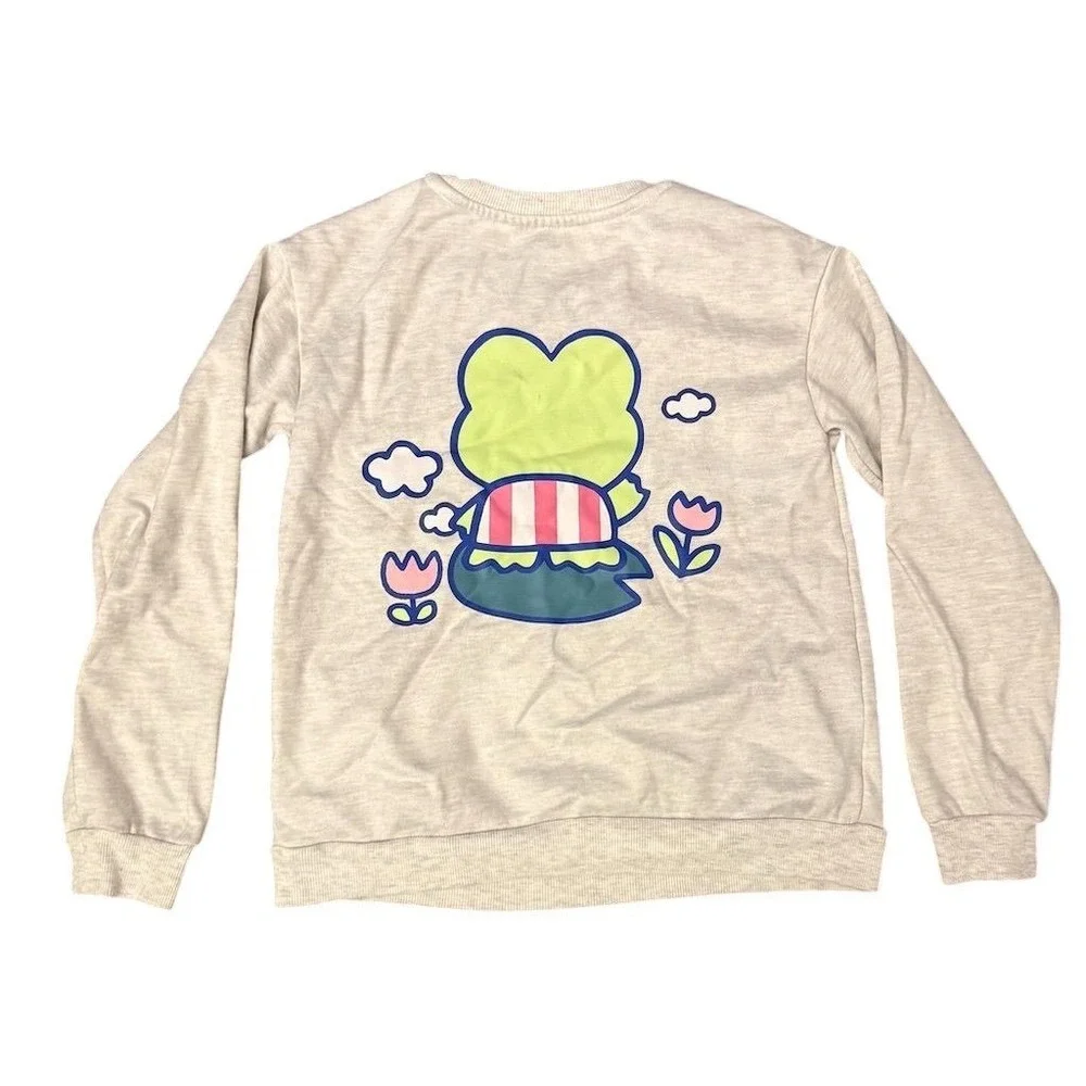 Sanrio Kids Large Gray Sweatshirt 12-14 Keroppi Casual‎ Fall Wear
